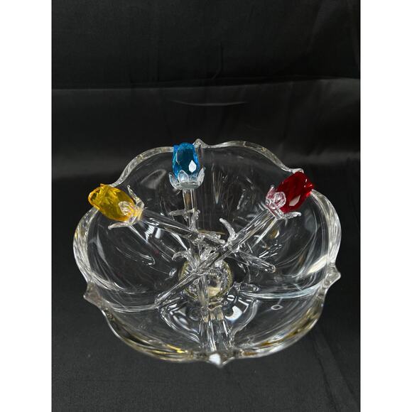 Vintage Bleikristall 24% Lead Crystal GERMAN Vase Tray glass clear candy dish - Picture 11 of 15